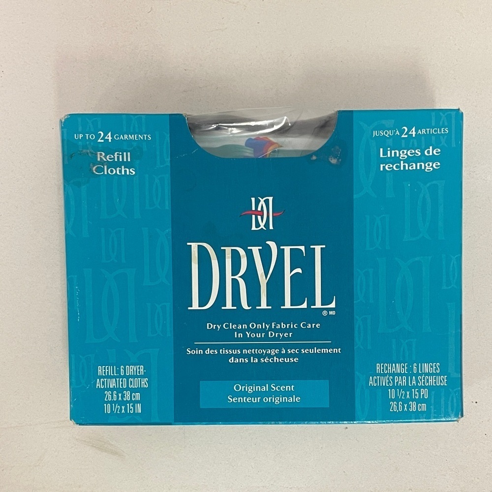 Dryel Refill Cloths Dry Cleaning Discontinued Home Clothes NEW 6 sheets NOS